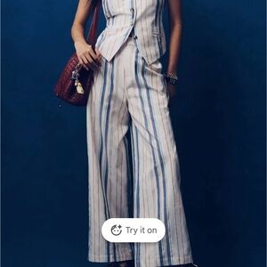 Anthropologie & layered striped flares pants